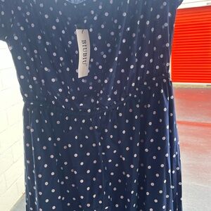 Bubu Navy Polka Dot Dress